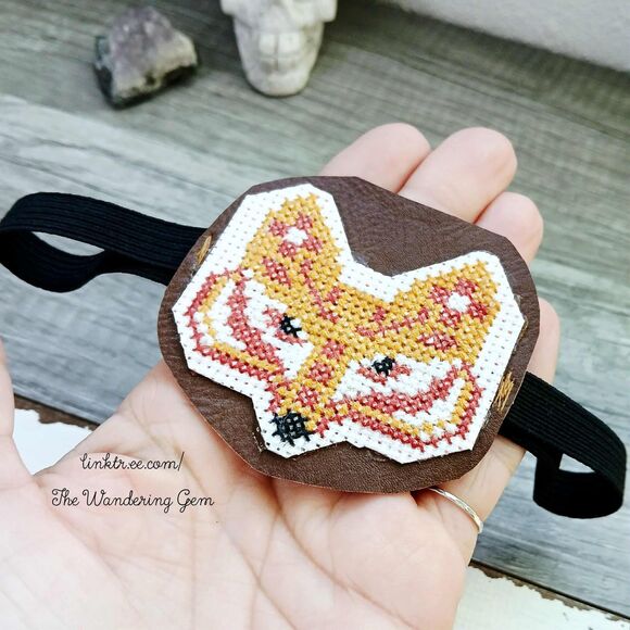 OOAK Fox Eye Patch, Adjustable Costume Accessory, Statement Vision Ocular Aid - Picture 5 of 6